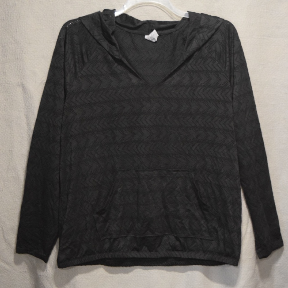 Black Hooded Sweater with Pocket